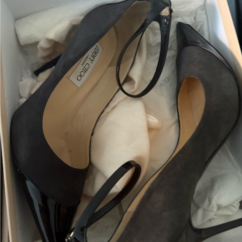 Jimmy Choo Charcoal and Black Heels